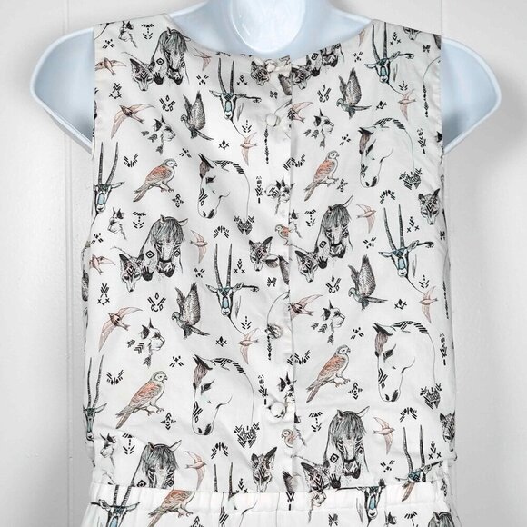 Paul and Joe Sister Dress Fun Animal Print Birds Horses 6 US Small 38 FR - Picture 7 of 8